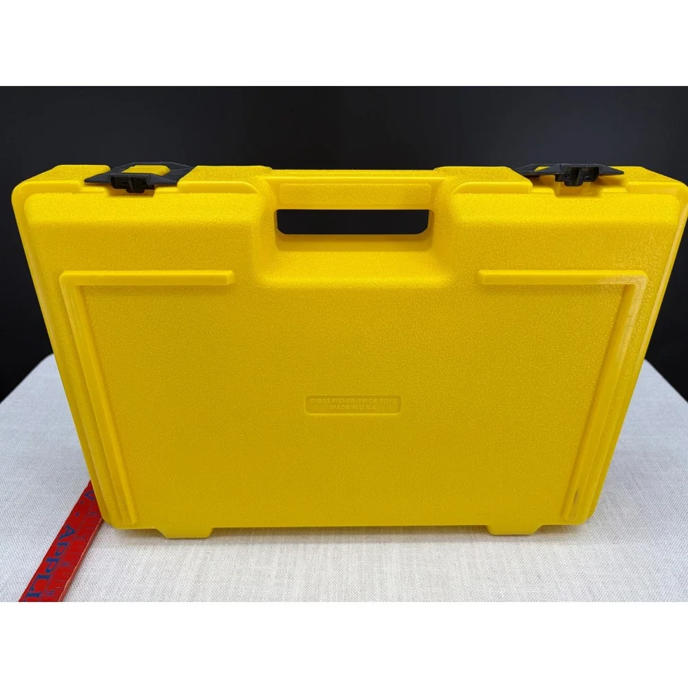 Vintage 1983 Fisher-Price Construx Yellow Plastic Storage Carrying Case USA Made